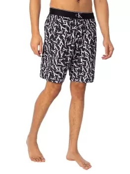 Long Waistband Print Swim Shorts