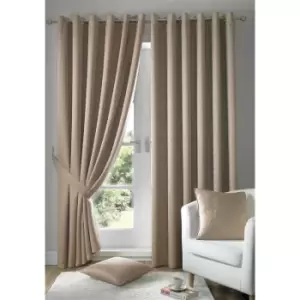 Madison Eyelet Curtains Latte Beige 66x90 - Beige