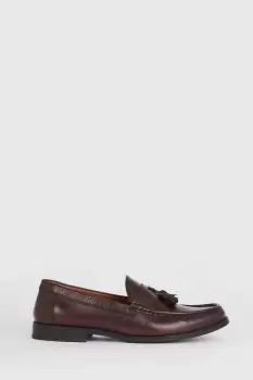 Dark Brown 1904 Leather Tassel Penny Loafers