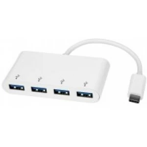 StarTech 4 Port USB C Hub USB C to 4x USB A USB 3.0 White