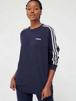 adidas Essentials Boyfriend Crew - Navy, Size 2Xs, Women