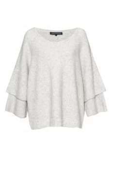 French Connection Urban Flossy Ruffle Sleeve Jumper White