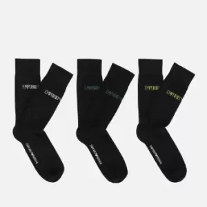 Emporio Armani Mens 3 Pack Sports Socks - Black