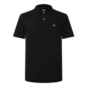 CP COMPANY Short Sleeve Polo Shirt - Black