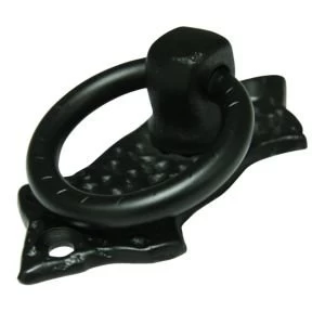 BQ Black Steel Iron Effect Ring Cabinet Knob