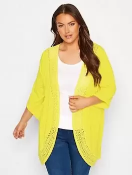 Yours Lace Front Kimono, Yellow, Size 18, Women