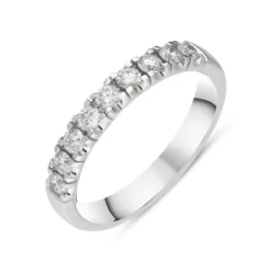 Platinum Diamond Nine Stone Half Eternity Ring