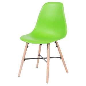 Roloku Pair of Chairs with Metal Cross Rails - Green