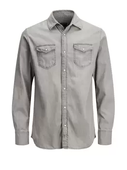 JACK & JONES Denim Shirt Men Grey