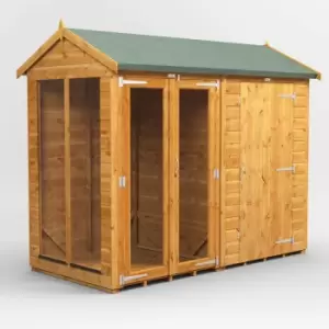 8X4 Power Apex Summerhouse Combi Including 4ft Side Store