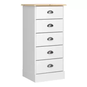 Nola 5 Drawer Chest White And Pine