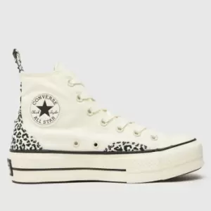 Converse White All Star Lift Hi Animalier Trainers