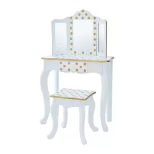 Teamson Kids Gisele Polka Dot Vanity Playset - White / Gold