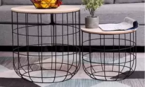 Set of Two Wire Multifunctional Coffee Tables