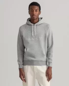 GANT Men Logo Hoodie (S) Grey