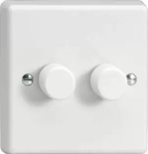 Varilight Classic 2x400W 2 Gang 2 Way Dimmer Knob Double HQ83W - White - HQ83W