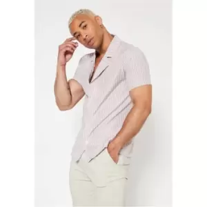 I Saw It First Stone Striped Resort Shirt - Brown