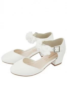 Monsoon Girls Macaroon Corsage Two Part Shoes - Ivory