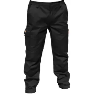 Result Mens Stretch Work Trousers / Pants (32 Inch Leg Length) (36“) (Black) - Black