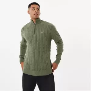 Jack Wills Cable Zip Jumper - Green