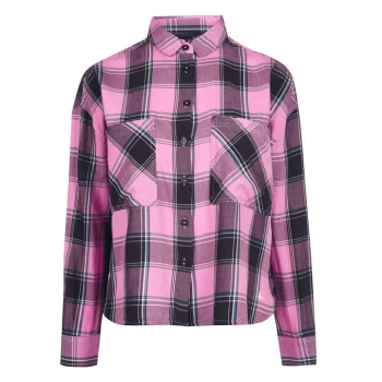 Jack Wills Gower Check Boxy Shirt - Pale Pink