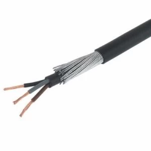 Zexum 16mm 3 Core 94A Brown Black Grey 6943X Steel Wire Armoured SWA Outdoor Mains Power Cable - 25 Meter