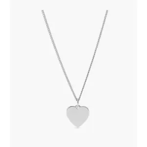 Fossil Womens Lane Heart Stainless Steel Necklace - Silver