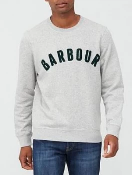 Barbour Prep Logo Crew Neck Sweatshirt - Grey Marl, Size XL, Men