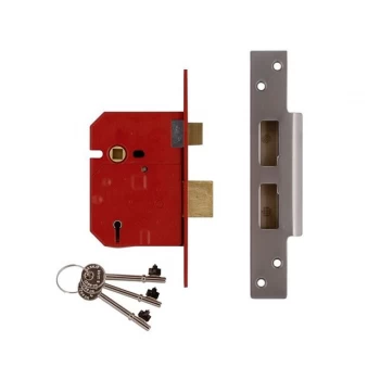 Union 2234E 5 Lever BS Mortice Sashlock Plated Brass Finish 67mm 2.5 in Visi