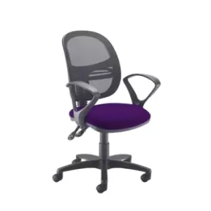 Dams MTO Jota Mesh Medium Back Operators Chair with Fixed Arms - Blizzard Grey