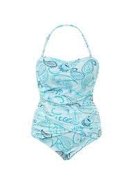 Seaspray Aqua Rosalind Paisley Bandeau Swimsuit - 10