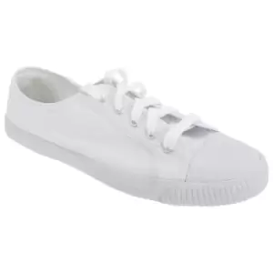 Dek Adults Unisex Lace To Toe White Canvas Plimsolls (12 UK) (White)