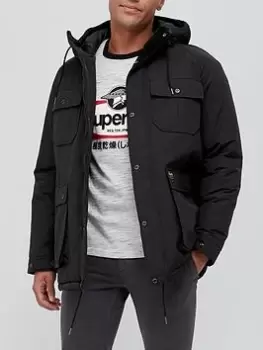 Superdry Mountain Parka Coat - Black Size XS Men