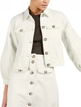 Ted Baker Boxy Denim Jacket - Cream, Size 4=14, Women