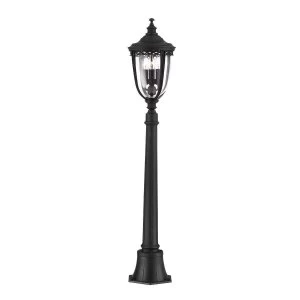 3 Light Medium Outdoor Bollard Light Black IP44, E14