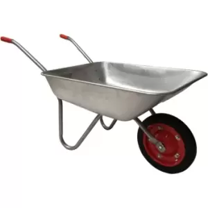 65 Litre 60kg Capacity Galvanised Samuel Alexander Metal Garden Wheelbarrow with Solid Puncture Proof Tyre