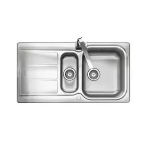 Aga Rangemaster Glendale 950x508mm 1.5 Bowl 1-Tap Sink - Chrome