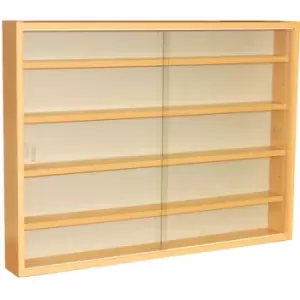 Watsons - reveal - 4 Shelf Glass Wall Collectors Display Cabinet - Beech - Beech