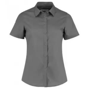 Kustom Kit Womens/Ladies Short Sleeve Tailored Poplin Shirt (10) (Graphite)