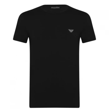 Emporio Armani Shiny Logo Band Crew Neck T-Shirt Black Size L Men