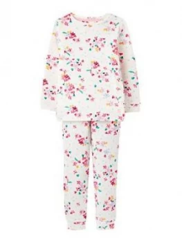 Joules Girls Sleepwell Ditsy Floral Jersey Pyjamas - White, Size 5 Years, Women