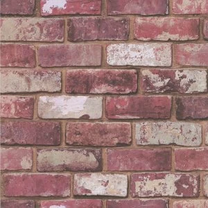 Fresco Red Brick Wall Wallpaper