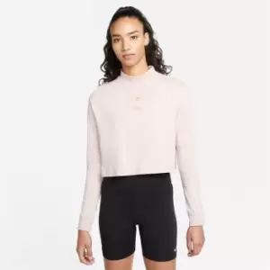 Nike Nsw Long Sleeve Mock Collar T Shirt Womens - Pink