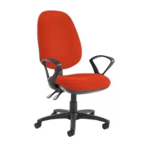 Dams MTO Jota Extra High Back Operator Chair with Fixed Arms - Lombok Green