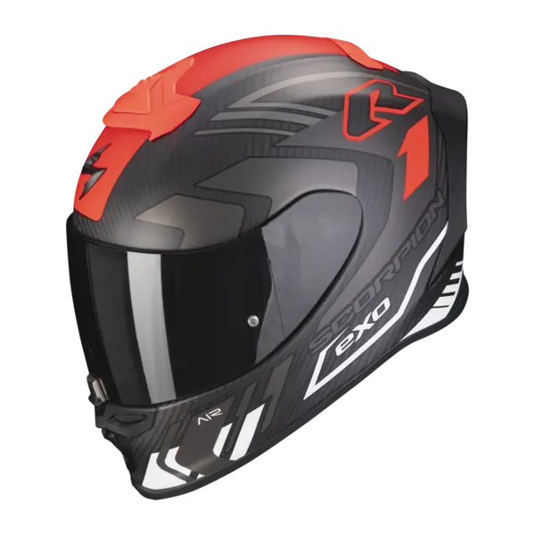 Scorpion Exo-R1 Evo Carbon Air Supra Matt Black-Silver-White Full Face Helmet XL