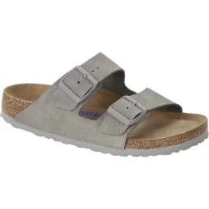 Birkenstock Womens Arizona Soft Footbed Suede Leather Sandal Stone Coin UK7 (EU40)