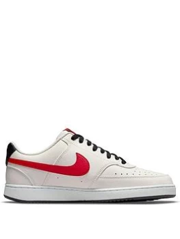 Nike Court Vision Low - Off-White/Red, Off White/Red, Size 7, Men