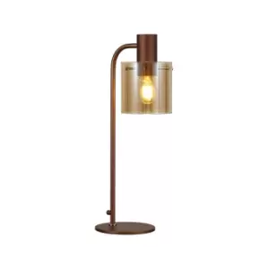 Ghent Large Table Lamp, E27, Mocha, Amber Glass