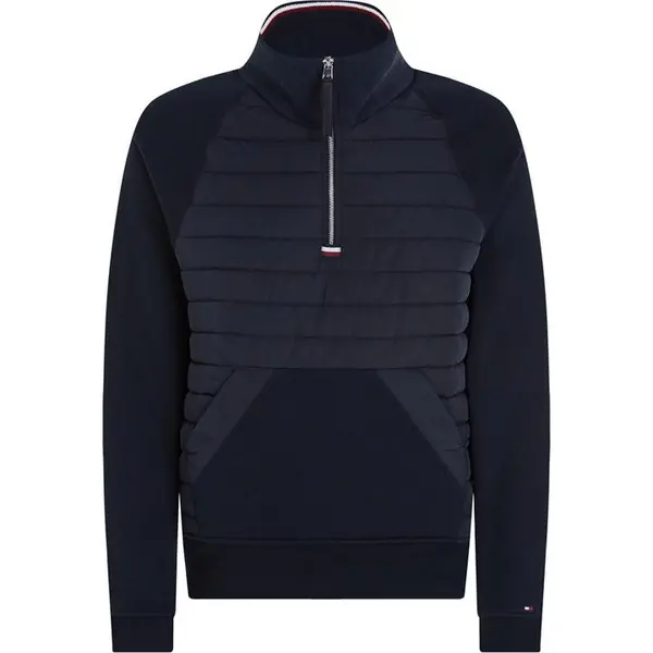 Tommy Hilfiger Mix Media Half Zip - Blue S