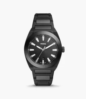 Fossil Men Everett Three-Hand Date Black Ceramic Watch